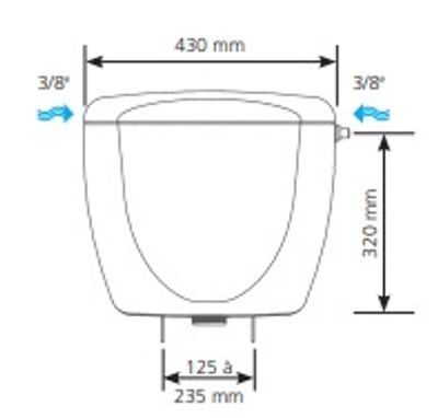 Réservoir bas Scala 45 économiseur d'eau 3/6 litres SIAMP