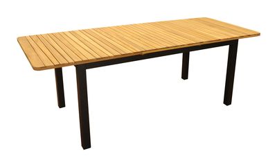 Table de jardin BALITO avec allonge 160/220 aluminium et acacia  ALIZE