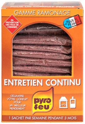 Ramonage continu pour bois et charbon par 14 sachets PYROFEU