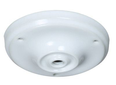 Rosace de luminaire céramique diamètre 105 mm blanc 1 sortie TIBELEC