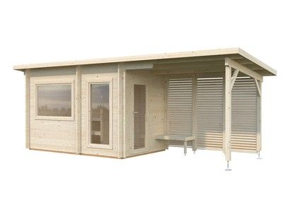 Sauna vitré SANNA 6,8+5,9M2 épaisseur 42 mm Livraison incluse domicile  PALMAKO