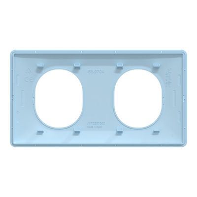 Plaque de finition 2 postes horizontal bleu azurin - Ovalis SCHNEIDER ELECTRIC