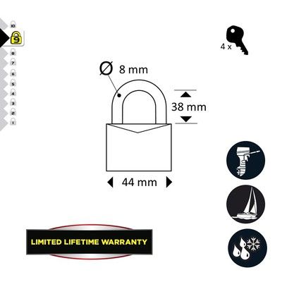 Cadenas à clés largeur 44 mm en acier Excell® haute sécurité MASTER LOCK