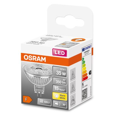 Ampoule LED spot GU5,3 36° 3.8 W = 350 lumens blanc chaud Star OSRAM