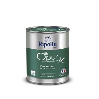 Peinture O'PUR Satin VERT ZAPFINO 0,5L - RIPOLIN