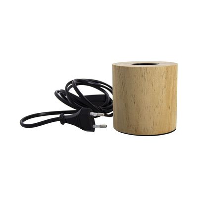 Lampe à poser cylindrique en bois E27 60W XANLITE