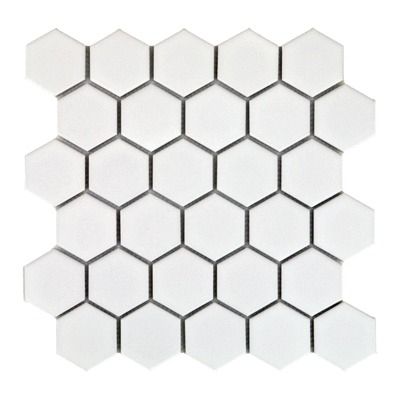 Mosaïque sol et mur intérieur hexagone blanc 27 x 28 cm DISTRIMAT