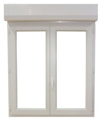 Porte-fenêtre 2 vantaux hauteur 215 x largeur 140 cm avec volet roulant intégré