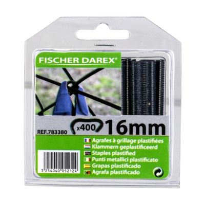 Agrafes à grillage gris anthracite en 16 mm par 400 FISCHER DAREX