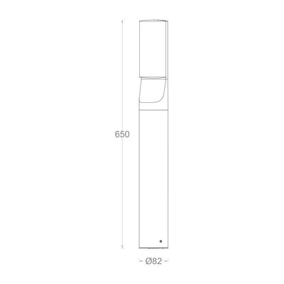 Borne extérieure BATI 65 cm grise IP 44 1100 lumens 4000 k - COREP