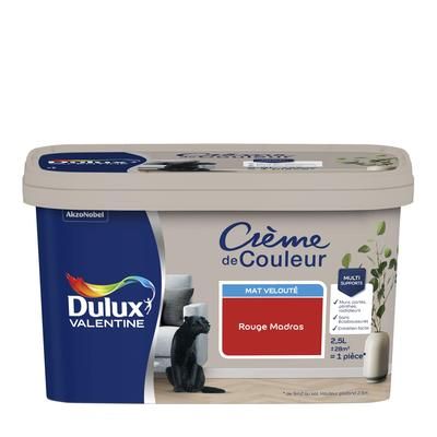 Peinture Crème De Couleur Mat Rouge Madras 2,5 L - DULUX VALENTINE