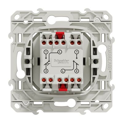 Interrupteur va-et-vient et bouton poussoir aluminium - Odace SCHNEIDER ELECTRIC