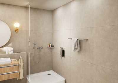 Douchette 2 jets 100 mm avec support mural et flexible chromés Vernis Blend Vario HANSGROHE