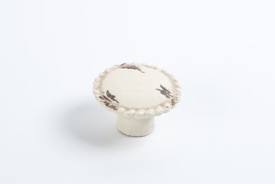 Bouton de meuble rond crème porcelaine diamètre 44 mm REI