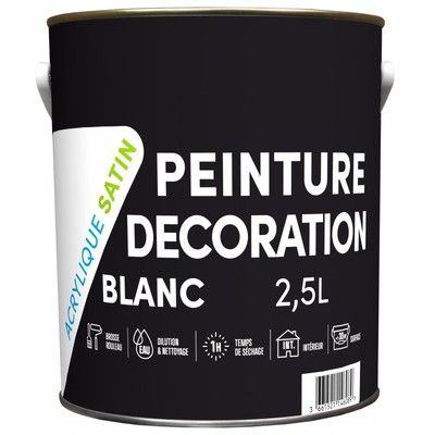 TDP PEINTURE DECORATION INTERIEUR BLANC SATIN 2.5 L