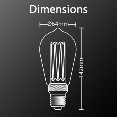 Ampoule LED ST64 Hologramme Edison verre ambré 4 W = 200 Lumens XANLITE