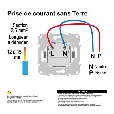 Prise électrique sans terre blanc - Ovalis SCHNEIDER ELECTRIC