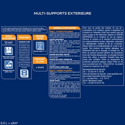 Peinture multi support extérieure satin ciel orage 500 ml - DULUX VALENTINE