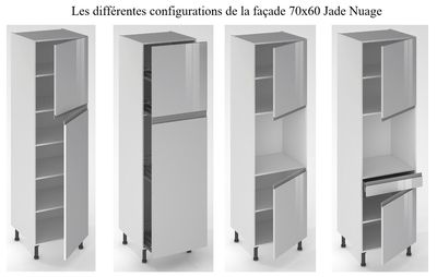 Porte pour meuble de cuisine Jade nuage 70 x 60 cm OFITRES