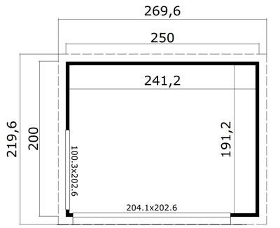 Abri de jardin bois Domeo Mini+ 44 mm - 4,60 m²