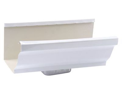 Coude frontal extérieur aluminium blanc 60 x 80 mm pour gouttière SCOVER PLUS