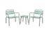 Ensemble de jardin table basse + 2 fauteuils vert pastel MAEVA