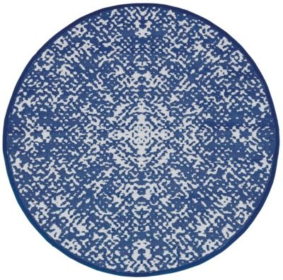 Tapis rond diamètre 150 cm bleu JARDILINE