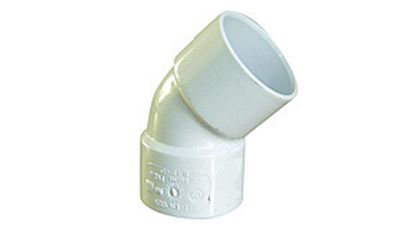 Coude pvc f/f d.40 angle 45° Blanc.