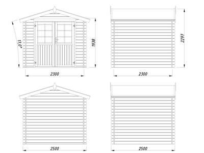 Abri de jardin  Bois Naturel  Catherine 5m2 WHITE_WOOD