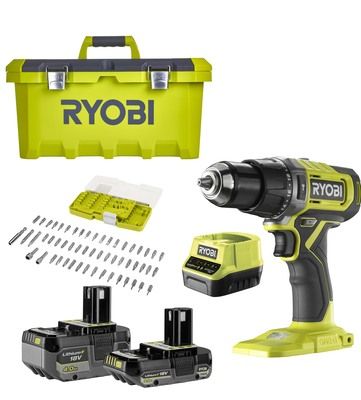 Perceuse-visseuse à percussion 18V ONE+ avec 1 batterie 4 Ah, 1 batterie 2 Ah RPD18-2C42TA55 RYOBI