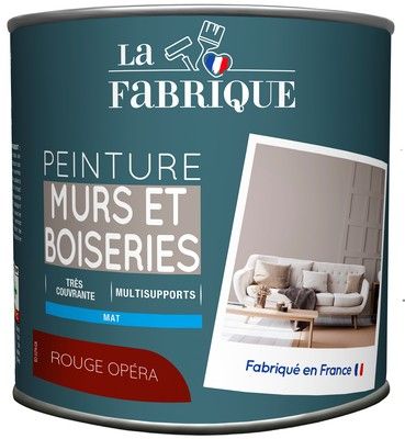 Peinture mur et boiserie Rouge Opera mat 500 ml - LA FABRIQUE