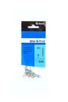 Vis inox tête fraisée Pozidriv 3 x 16 mm par 20 DESA