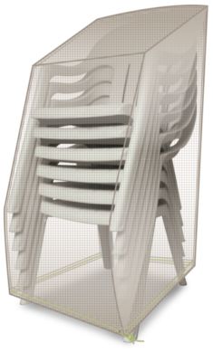 housse de protection pour chaises empilables grise mastic imperméable JARDILINE