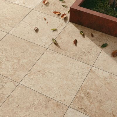 Carrelage de sol extérieur rectifié TRAVERTINO natural 60 x 60 cm ép. 20 mm paquet 0.72 m²