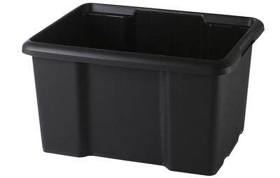 Bac de rangement en plastique noir 45 L SUNDIS