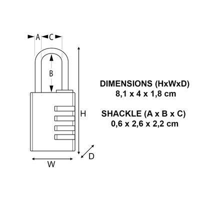 Cadenas à combinaison largeur 40 mm en laiton MASTER LOCK