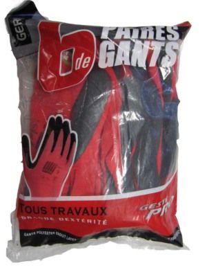 Gants tous travaux taille 10 lot de 6 LE GESTE PRO