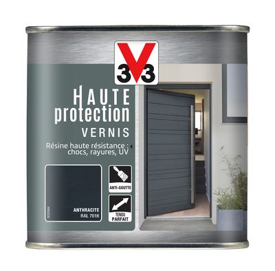 Vernis haute protection brillant gris anthracite 750 ml V33