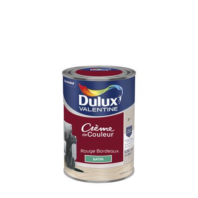 Peinture Crème de Couleur Rouge Bordeaux satin 1,25 l - DULUX VALENTINE