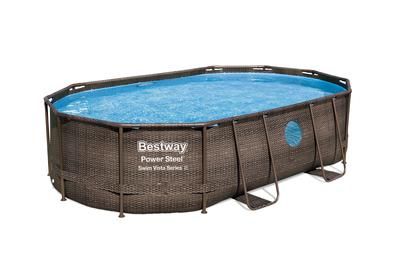 Piscine hors sol ovale Power SteelTM Swim VistaTM motif rotin 488 x 305 x 107 cm BESTWAY