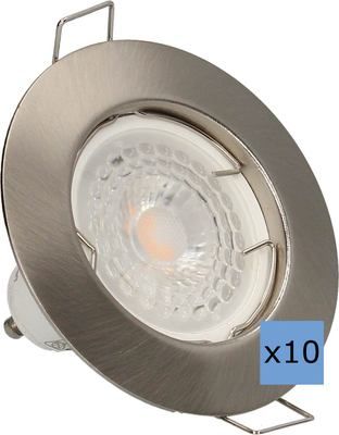 Spots encastrables GU10 fixe acier 380 lumens 3000K par 10 -  QUARTZ ARLUX