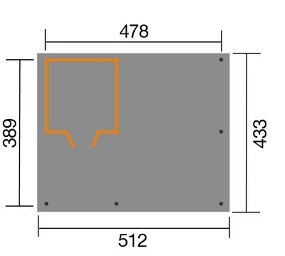 Carport 607 T1 avec local toit plat WEKA