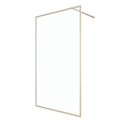 Paroi fixe douche à l'italienne Golden Edge or brossé transparent 140 x 200 cm AURLANE