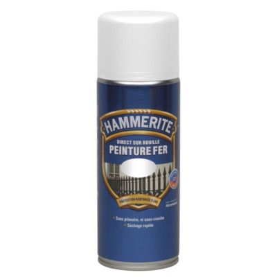 Peinture lisse spécial fer en aérosol 400 ml blanc HAMMERITE