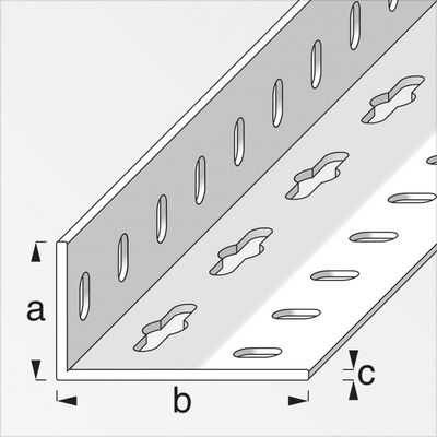 Cornière inégale perforée acier zingué 23,5 x 43,5 mm 1 m ALFER