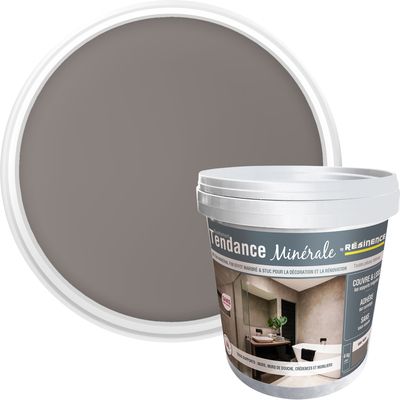 Revêtement mural béton minéral intérieur gris taupe 4 kg RESINENCE