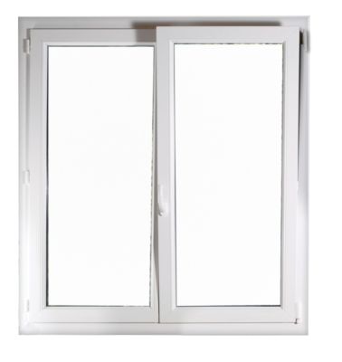 Fenêtre PVC 2 vantaux oscillant-battant hauteur 75 x largeur 120 cm