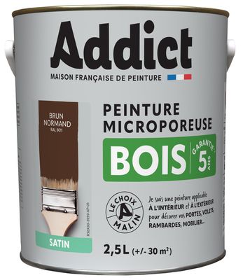 ADDICT Peinture Bois Satin 2.5 L brun Ral 8011