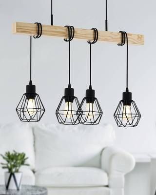 Suspension bois noir E27 4X60W TOWNSHENDS - EGLO