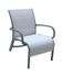 Fauteuil de jardin Linéa III aluminium gris et toile blanche ALIZE